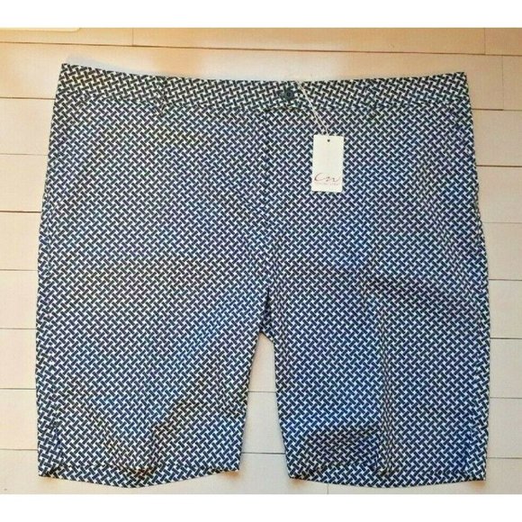 CRACKED WHEAT Brittany Printed Golf Shorts CW506-111 Navy Basket Weave ( 22 ) - Picture 2 of 2